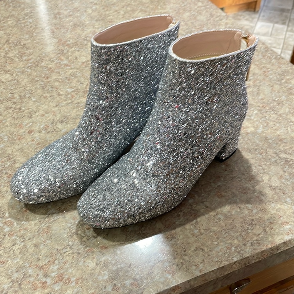 Mavmax women’s sequin, glitter, ankle boots, chunky heels sparkly